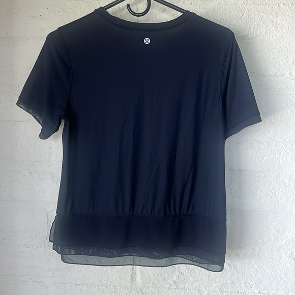 Lululemon Navy Square Top, With Sheer Details, S - Picture 5 of 8